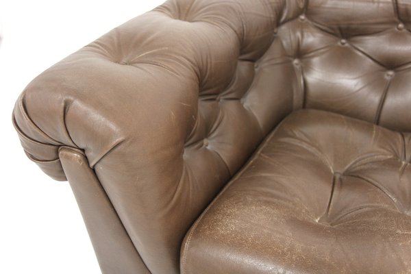 Leather Chesterfield Sofa, Sweden, 1970-GEK-1811885