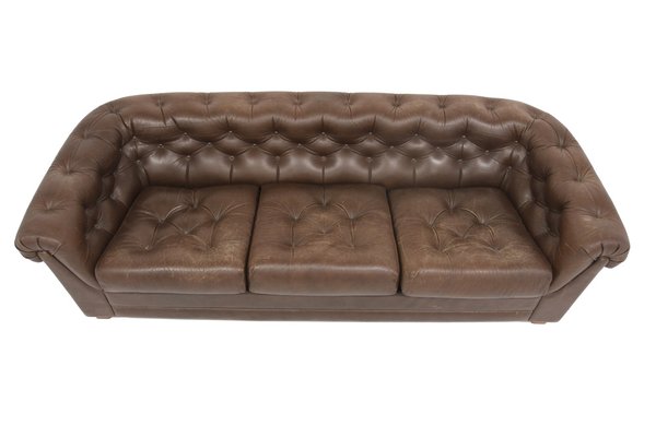 Leather Chesterfield Sofa, Sweden, 1970-GEK-1811885