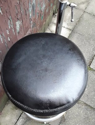 Leather & Chromed Steel Doctor's Swivel Chair, 1970s-HOI-842286