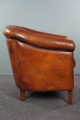 Leather Club Chair in Cognac Color-HPP-1773124