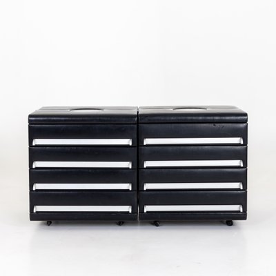 Leather-Covered Filing Cabinets, Late 20th Century, Set of 2-VEI-1402606