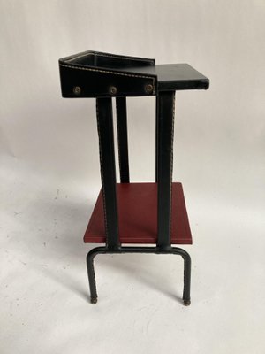 Leather-Covered Nightstand by Jacques Adnet-VRR-1077445