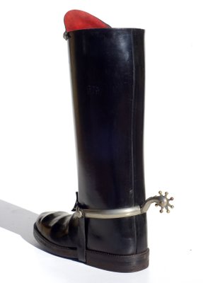 Leather Cowboy Boot Umbrella Stand, 1950s-KGD-862222