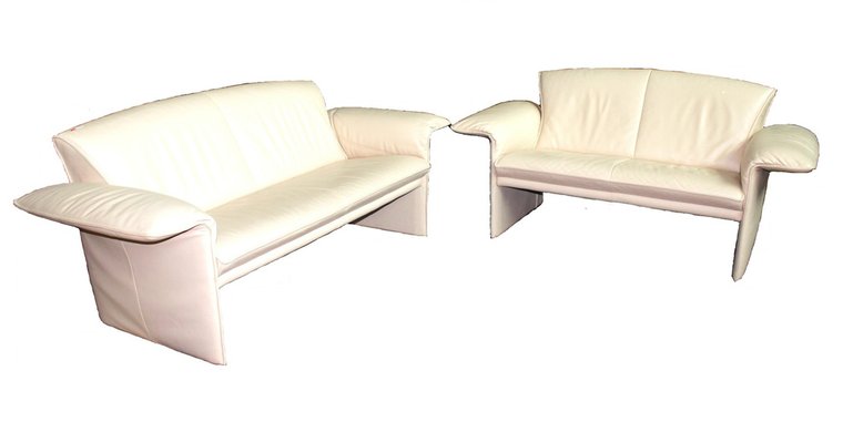 Leather Cream White Jr 2700 Sofas in 2 Sizes from Jori, Set of 2-CXT-1175063