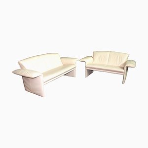 Leather Cream White Jr 2700 Sofas in 2 Sizes from Jori, Set of 2-CXT-1175063