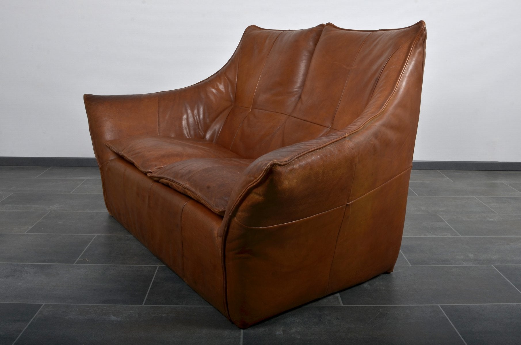 Leather Denver 2-Seat Bench by Gerard van den Berg for Montis, 1970s