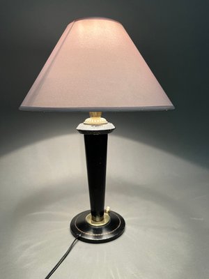 Leather Desk Lamp from Lancel, 1940s-EK-1779585