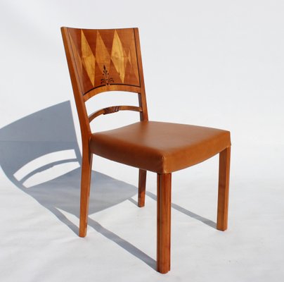 Leather Dining Chairs, 1950s, Set of 6-UY-702018