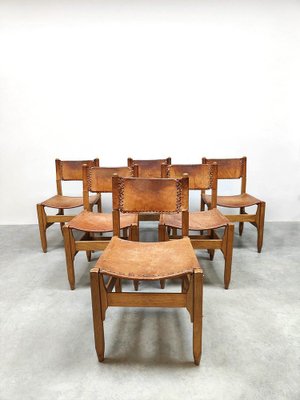 Leather Dining Chairs, 1960s, Set of 6-BW-1799764