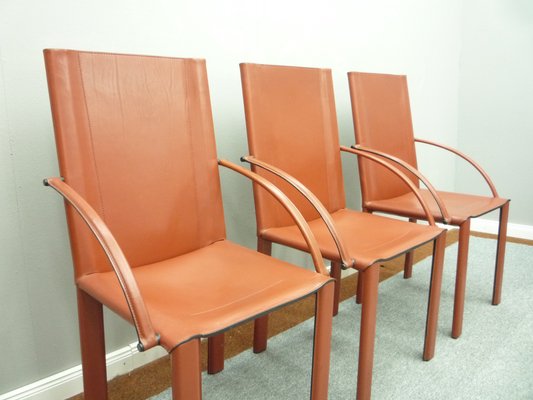 Leather Dining Chairs by Carlo Bartoli for Matteo Grassi, 1980s, Set of 6-UG-1311134