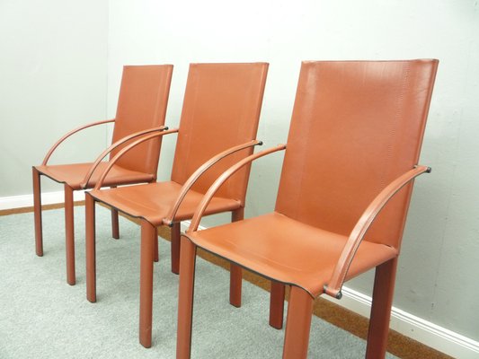 Leather Dining Chairs by Carlo Bartoli for Matteo Grassi, 1980s, Set of 6-UG-1311134