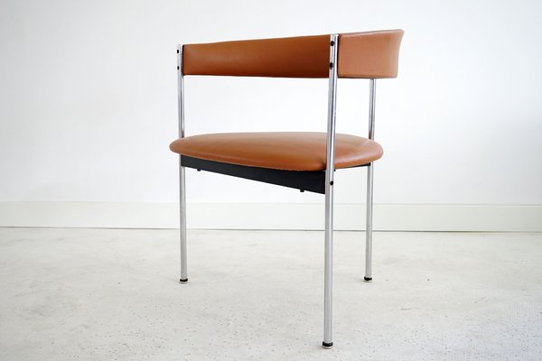 Leather Dining Chairs by Dieter Wäckerlin for Idealheim, 1970s, Set of 4-AO-589994