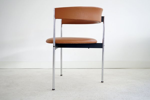 Leather Dining Chairs by Dieter Wäckerlin for Idealheim, 1970s, Set of 4-AO-589994