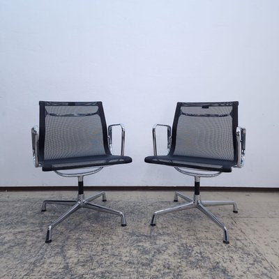 Leather Ea 107 Desk Chairs by Eames for H. Miller, Set of 2-BVM-1983672