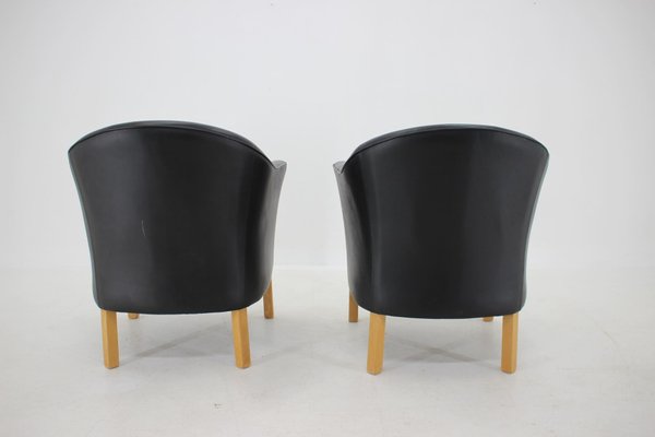 Leather Easy Chairs from Mogens Hansen, Denmark, 1970s, Set of 2-TZ-1153588