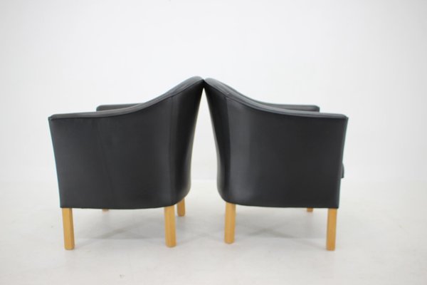 Leather Easy Chairs from Mogens Hansen, Denmark, 1970s, Set of 2-TZ-1153588