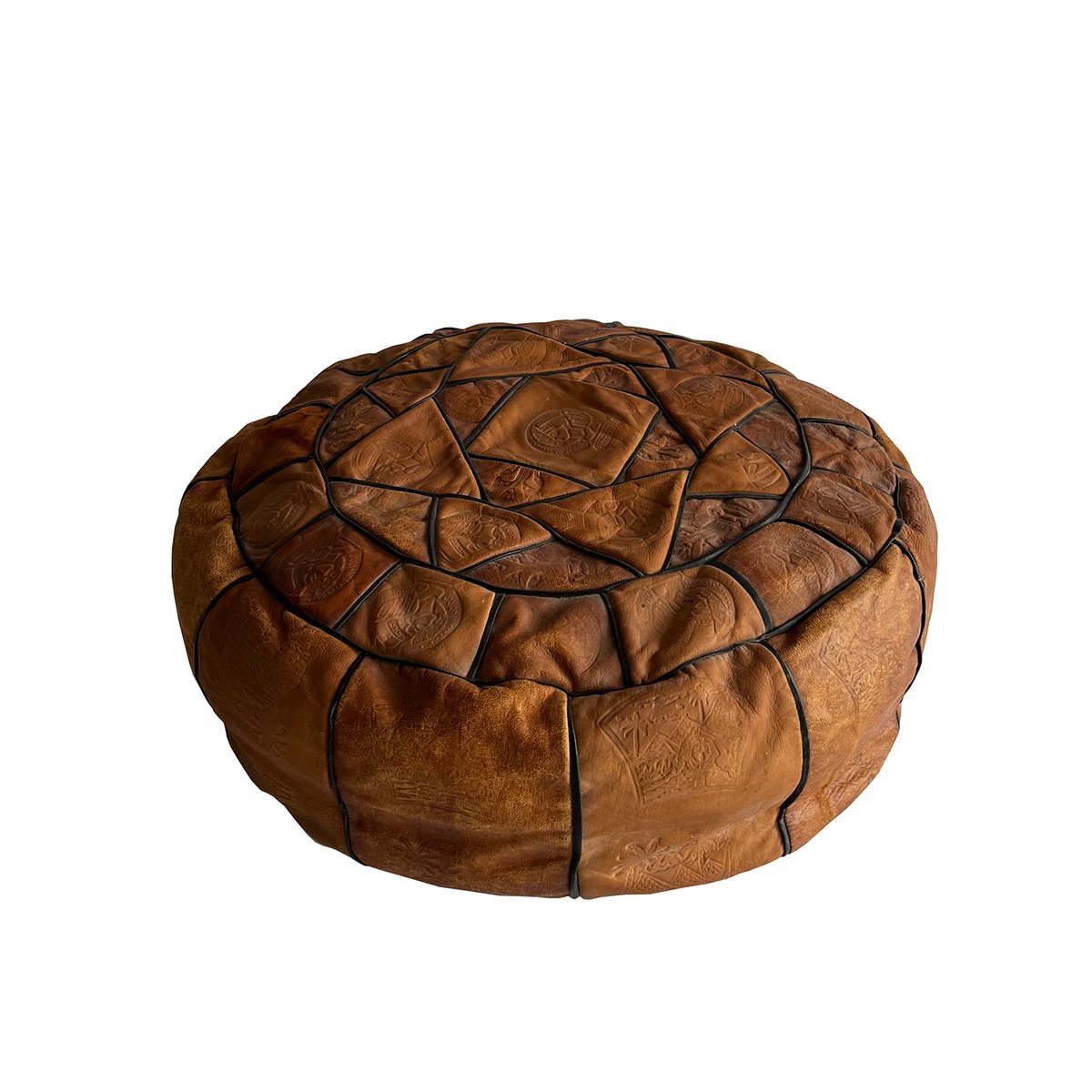 Leather Egyptian Pouf or Ottoman