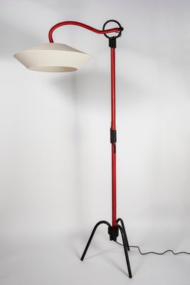 Leather Floor Lamp by Jacques Adnet, 1950s-VRR-570887