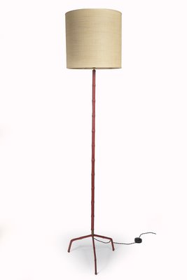 Leather Floor Lamp by Jacques Adnet, 1950s-VRR-570482