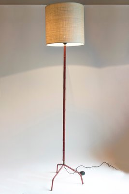 Leather Floor Lamp by Jacques Adnet, 1950s-VRR-570482