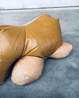 Leather Hippo Hippopotamus Footstool, 1970s-RQV-1823501