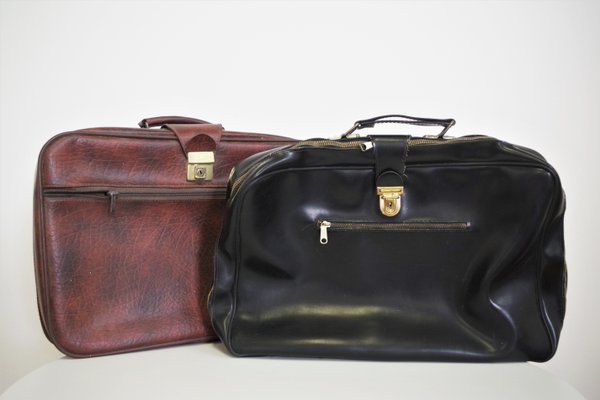 Leather Homa Suitcases, 1950s, Set of 2-KNM-1089686