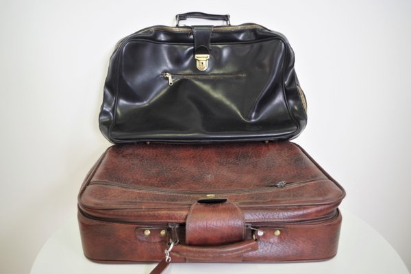 Leather Homa Suitcases, 1950s, Set of 2-KNM-1089686