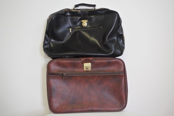 Leather Homa Suitcases, 1950s, Set of 2-KNM-1089686