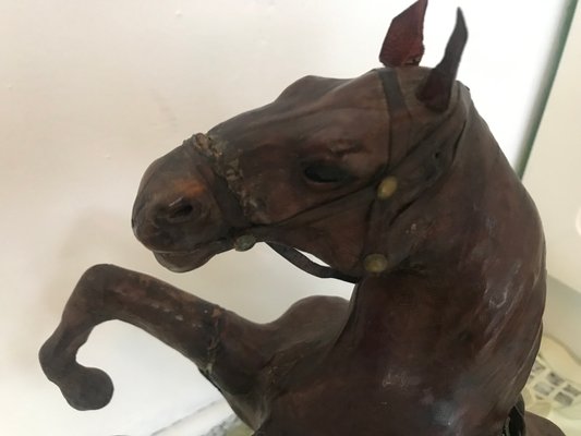 Leather Horse Figurines, 1950s, Set of 2-WQQ-1167415