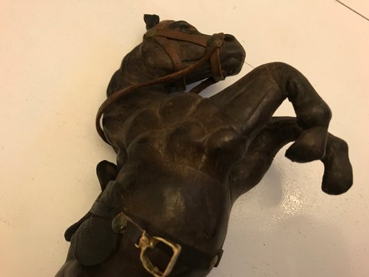 Leather Horse Figurines, 1950s, Set of 3-WQQ-1167401