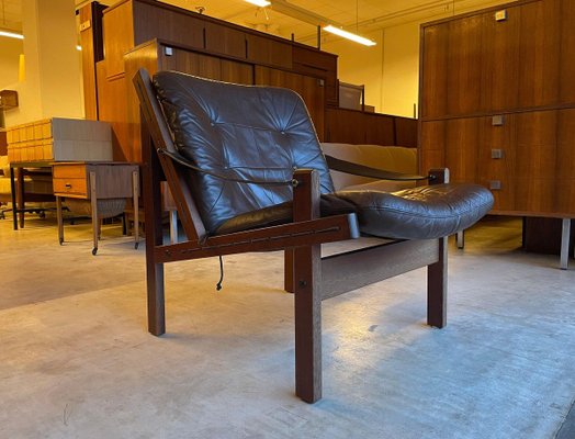 Leather Hunter Chair by Torbjorn Afdal for Bruksbo, 1960s-WSA-854055