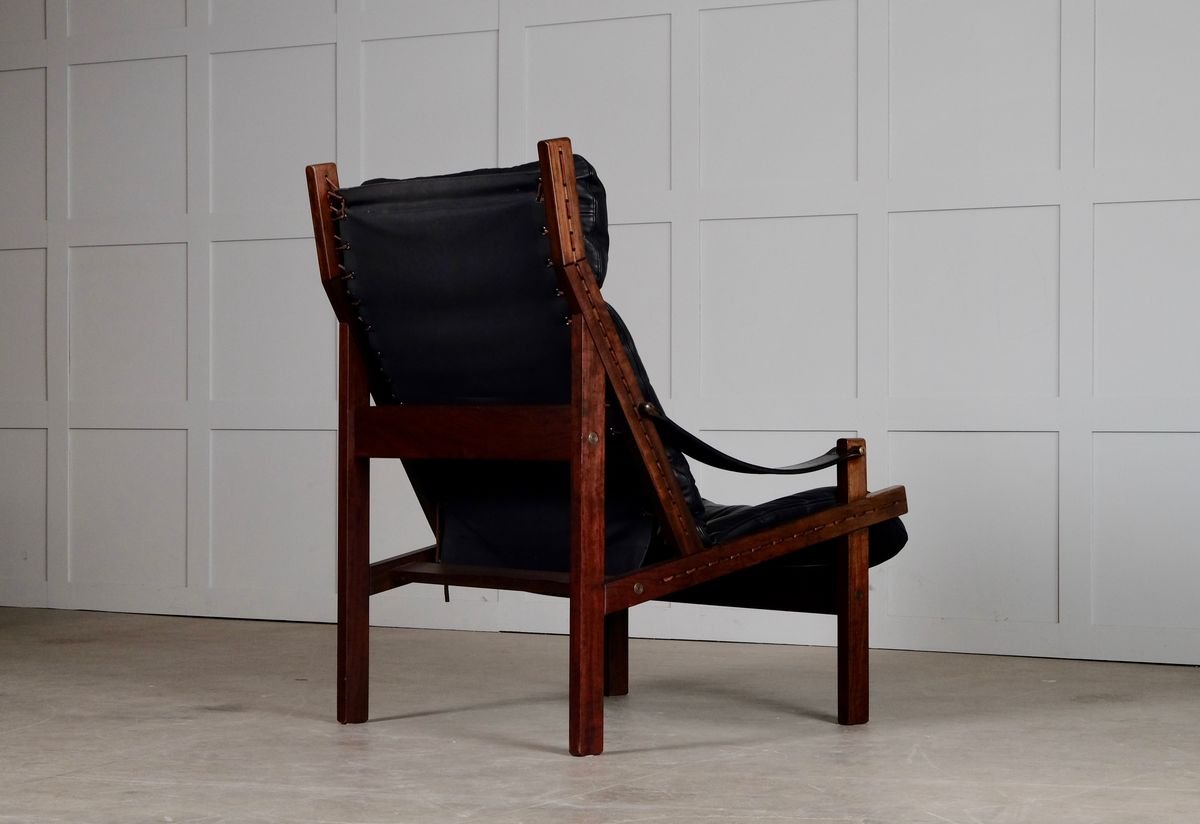 Leather Hunter Chair by Torbjørn Afdal for Bruksbo, 1970s