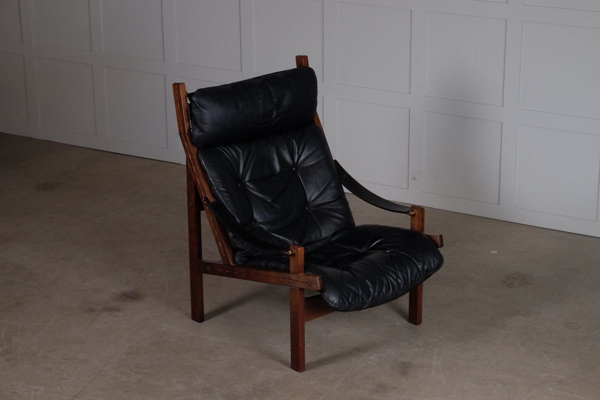 Leather Hunter Chair by Torbjørn Afdal for Bruksbo, 1970s