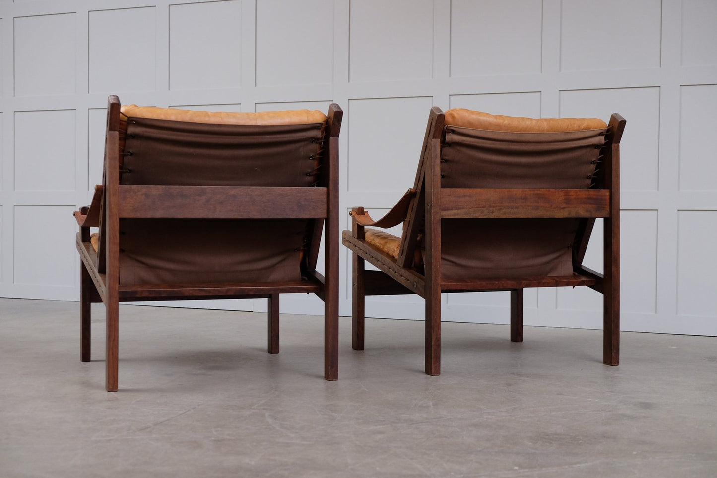 Leather Hunter Chairs by Torbjørn Afdal for Bruksbo, 1960s, Set of 3