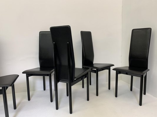 Leather Italian Pozzi Chairs, 1980s, Set of 8-BGP-1008131