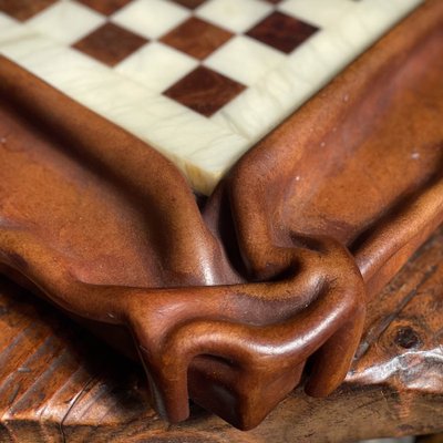 Leather Kangaroo Chess Board, Italy, 1980s-LTZ-2020300