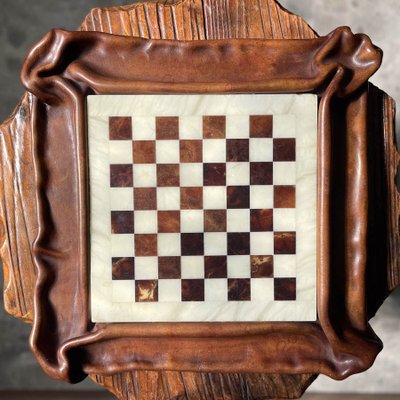 Leather Kangaroo Chess Board, Italy, 1980s-LTZ-2020300