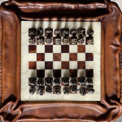 Leather Kangaroo Chess Board, Italy, 1980s-LTZ-2020300