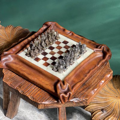 Leather Kangaroo Chess Board, Italy, 1980s-LTZ-2020300