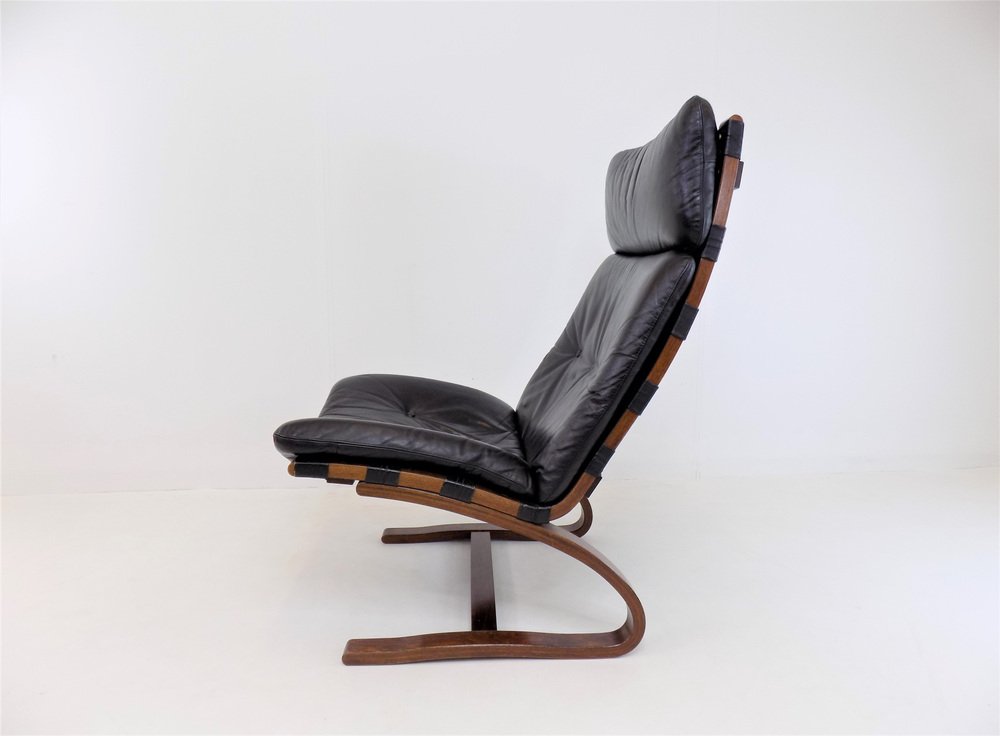 Leather Kengu Armchair by Elsa & Nordahl Solheim for Rybo Rykken, 1960s