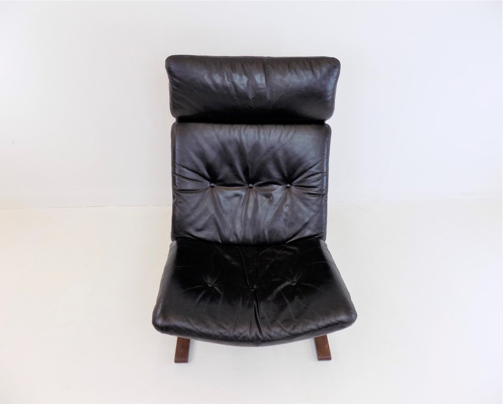 Leather Kengu Armchair by Elsa & Nordahl Solheim for Rybo Rykken, 1960s