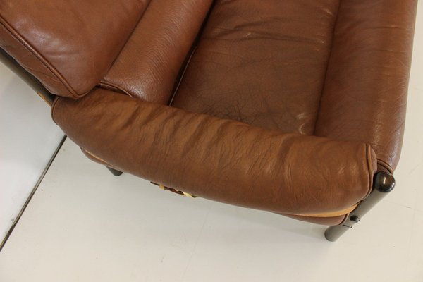 Leather Kontiki Sofa & Coffee Table from Arne Norell Ab, 1970s, Set of 2-VGV-1721542