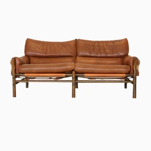 Leather Kontiki Sofa & Coffee Table from Arne Norell Ab, 1970s, Set of 2-VGV-1721542