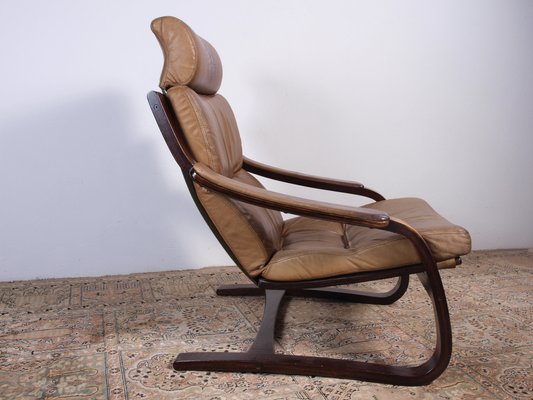 Leather Lounge Chair by Åke Fribytter for Nelo Möbel, 1970s-QNP-1844218