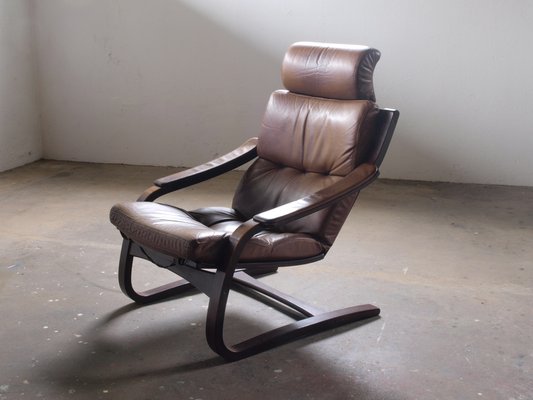 Leather Lounge Chair by Åke Fribytter for Nelo Möbel, 1970s-QNP-1844218