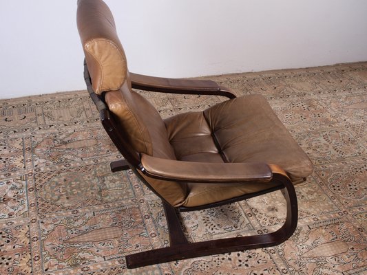 Leather Lounge Chair by Åke Fribytter for Nelo Möbel, 1970s-QNP-1844218