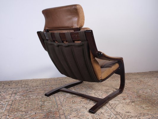 Leather Lounge Chair by Åke Fribytter for Nelo Möbel, 1970s-QNP-1844218