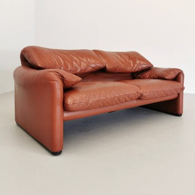 Leather Maralunga 2-Seater Sofa by Vico Magistretti for Cassina, 1970s-PRS-1884202