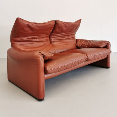 Leather Maralunga 2-Seater Sofa by Vico Magistretti for Cassina, 1970s-PRS-1884202