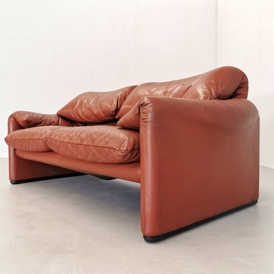 Leather Maralunga 2-Seater Sofa by Vico Magistretti for Cassina, 1970s-PRS-1884202